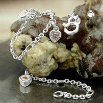 Armband Herz Zirkonia pink 925 Sterlingsilber