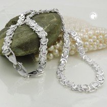 Halskette 6x2mm KönigsHalskette 925 Sterlingsilber 45cm