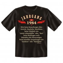 Fun T-Shirt Jahrgang 1984 Keine Bemerkungen über