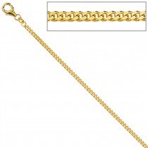 Panzerkette 585 Gelbgold diamantiert 2,2mm 60cm Gold Kette Halskette Goldkette