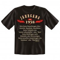 Fun T-Shirt Jahrgang 1958 Keine Bemerkungen über