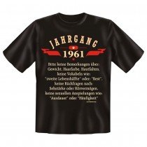 Fun T-Shirt Jahrgang 1961 Keine Bemerkungen über