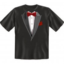 Fun T-Shirt - Smoking Fliege rot