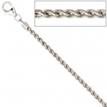 Zopfkette 925 Sterling Silber 2,2mm 50cm Halskette Kette Silberkette Karabiner
