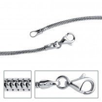 Schlangenkette 585 Weißgold 1,6mm 45cm Gold Kette Halskette Weißgoldkette