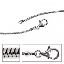 Schlangenkette 585 Weißgold 1,4mm 38cm Gold Kette Halskette Weißgoldkette