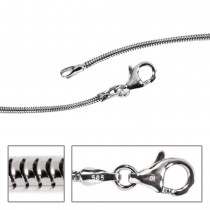 Schlangenkette 585 Weißgold 1,4mm 42cm Gold Kette Halskette Weißgoldkette