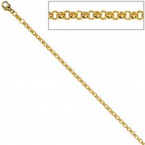 Erbskette 333 Gelbgold 2,5mm 50cm Gold Kette Halskette Goldkette Karabiner