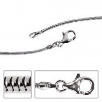 Schlangenkette 585 Weißgold 1,4mm 42cm Gold Kette Halskette Weißgoldkette