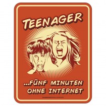 Magnetschild - Teenager ohne Internet