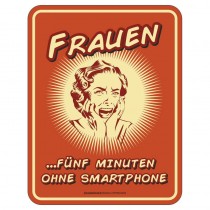 Magnetschild - Frauen ohne Smartphone