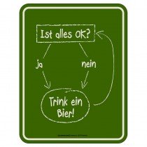 Magnetschild - alles ok? Trink ein Bier