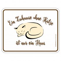 Magnetschild - Zuhause ohne Katze