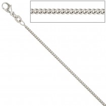 Panzerkette 925 Silber 1,7mm 38cm Halskette Kette Silberkette Karabiner