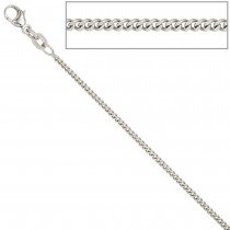 Panzerkette 925 Silber 1,7mm 38cm Halskette Kette Silberkette Karabiner