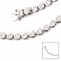 Armband 925 Sterling Silber 28 Zirkonia 19cm Silberarmband Kastenschloss