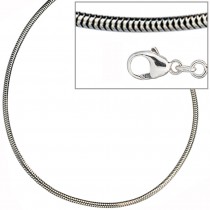 Schlangenkette 925 Silber 1,6mm 50cm Halskette Kette Silberkette Karabiner