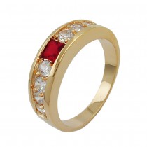 Ring Zirkonia 10mm vergoldet 3 Mikron Größe 62