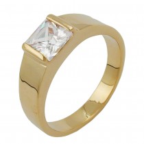 Ring Zirkonia 4x12mm vergoldet 3 Mikron Größe 66
