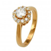 Ring Zirkonia 8,5mm gold-plattiert 3 Micron Größe 56