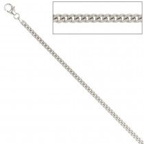 Panzerkette 925 Silber 2,5mm 50cm Halskette Kette Silberkette Karabiner