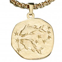 Anhänger Sternzeichen Fische 333 Gelbgold Sternzeichenanhänger
