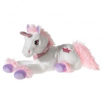 Kuscheltier Einhorn liegend weiß 35 cm