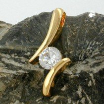 Anhänger Zirkonia vergoldet 3 Micron