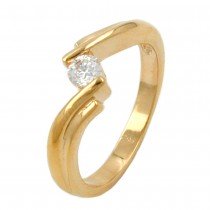Ring Zirkonia 10mm gold-plattiert 3 Mikron Größe 62
