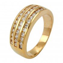 Ring Zirkonia 2,3mm gold-plattiert 3 Mikron Größe 56