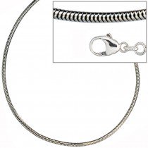 Schlangenkette 925 Silber 1,6mm 60cm Halskette Kette Silberkette Karabiner