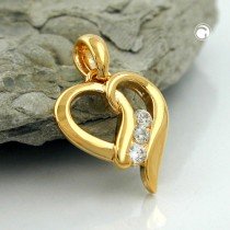 Anhänger Herz vergoldet 3 Micron