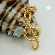 Anhänger Notenschlüssel vergoldet