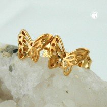 Ohrstecker Schmetterling vergoldet 3 Micron