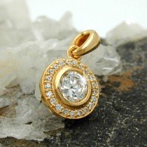 Anhänger Zirkonias vergoldet 3 Micron