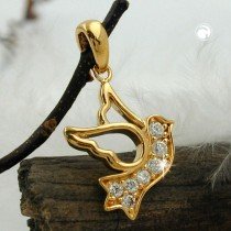 Anhänger Taube vergoldet 3 Micron