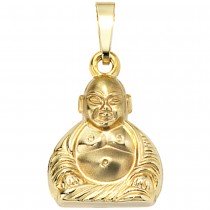 Anhänger Buddha 333 Gelbgold mattiert Goldanhänger