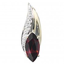 Anhänger 585 Gelbgold 2 Diamanten Brillanten 1 Granat rot Goldanhänger