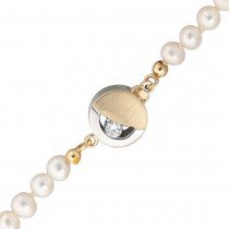 Kettenschließe Schließe 333 Gelbgold bicolor mattiert 2 Zirkonia