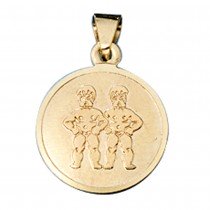 Anhänger Sternzeichen Zwilling 333 Gelbgold matt Sternzeichenanhänger