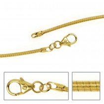 Halsreif 585 Gelbgold 1,5mm 50cm Gold Kette Halskette Goldhalsreif Karabiner
