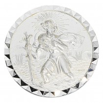 Autoplakette Schutzpatron Christopherus 925 Sterling Silber mattiert