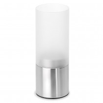 Teelichthalter FARO Edelstahl matt satiniertes Glas