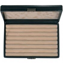 Sacher Ringkasten Ringetui schwarz Nappa-Optik Kasten für 42 Ringe abschließbar