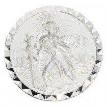 Autoplakette Schutzpatron Christopherus 925 Sterling Silber mattiert