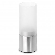 Teelichthalter FARO Edelstahl matt satiniertes Glas