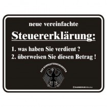 geprägtes Blechschild - Steuererklärung