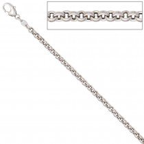 Erbskette 585 Weißgold 3mm 45cm Gold Kette Halskette Weißgoldkette Karabiner