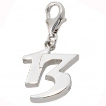 Einhänger Charm 13 Dreizehn 925 Sterling Silber rhodiniert