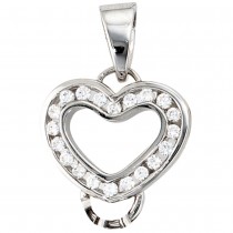 Anhänger Herz Carrier Träger für Charms 925 Sterling Silber 20 Zirkonia